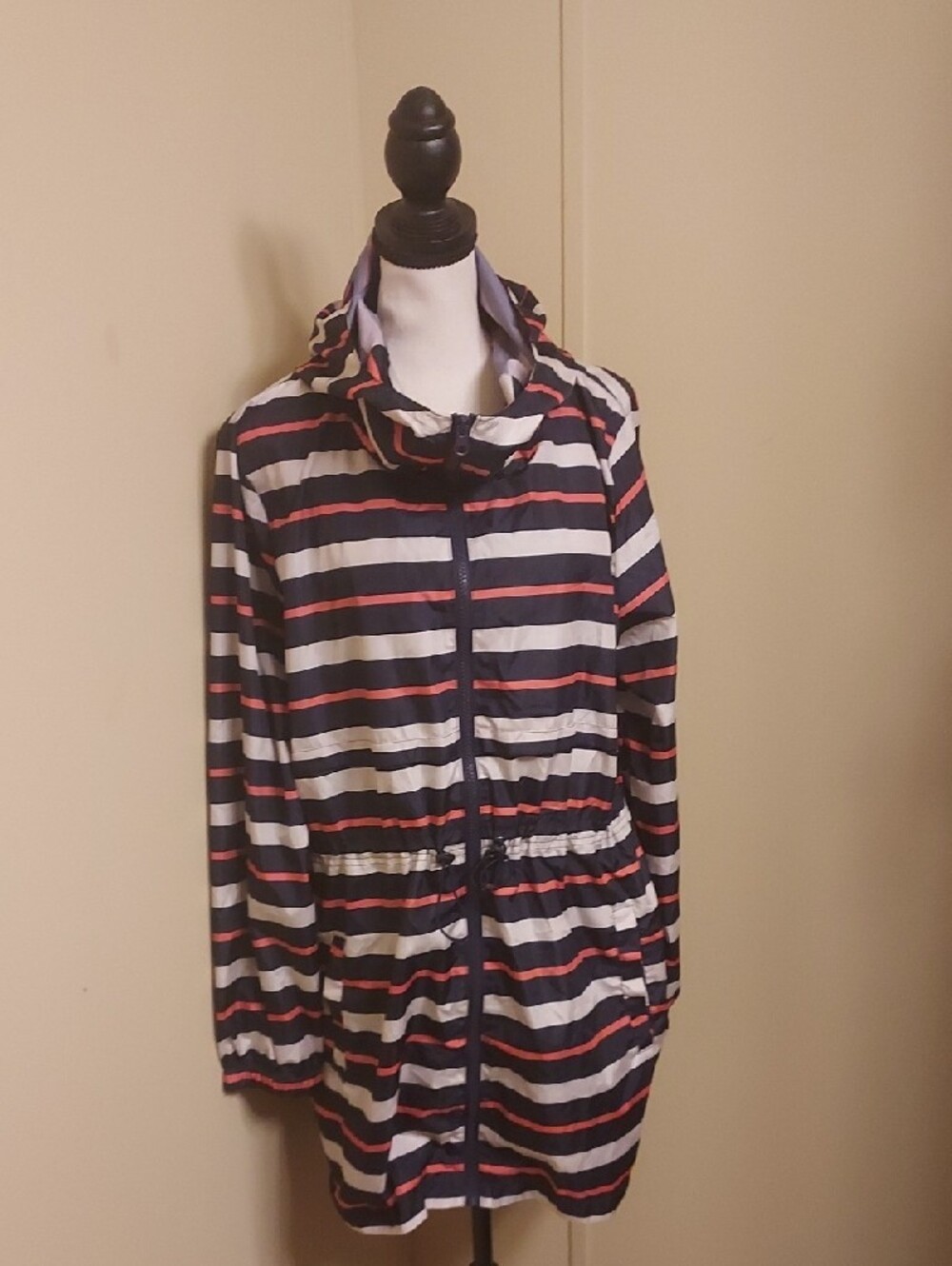 Dunnes Women’s Navy, White & Orange Hybrid Rain Jacket